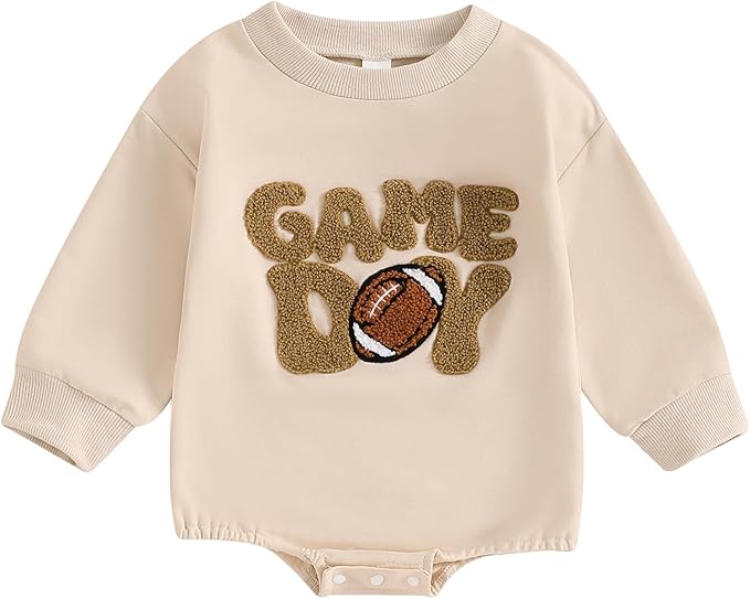 VISGOGO Newborn Infant Baby Boy Girls Oversized Romper Little Dude Sweater Onesie Coming Home Outfit Neutral Clothes