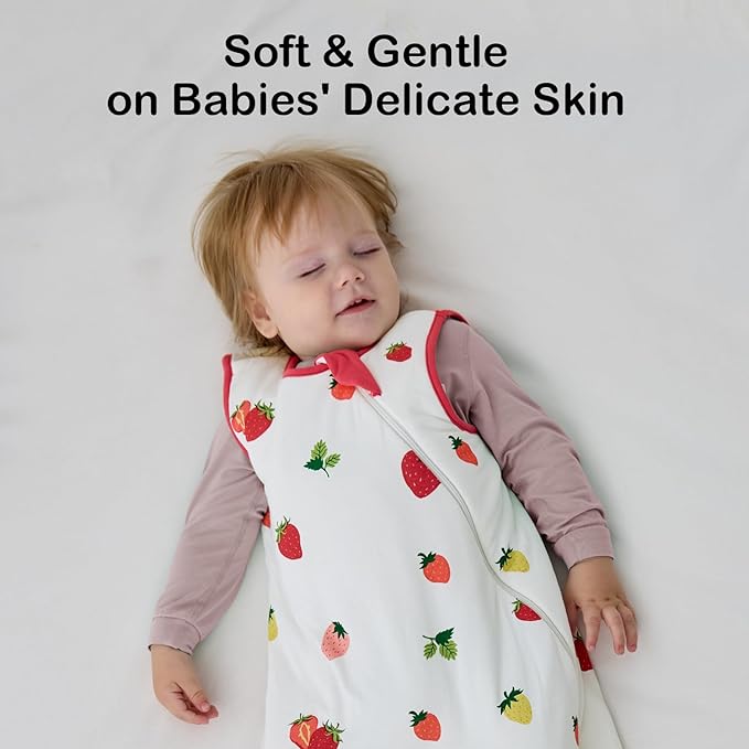 BubblePanda Rayon Made from Bamboo Sleep Sack 0-6 Months 0.5 Tog Soft Newborn Sleep Sack 3-6 Months for Infant Babies 2-Way Zipper Wearable Blanket Baby 0-3 Months