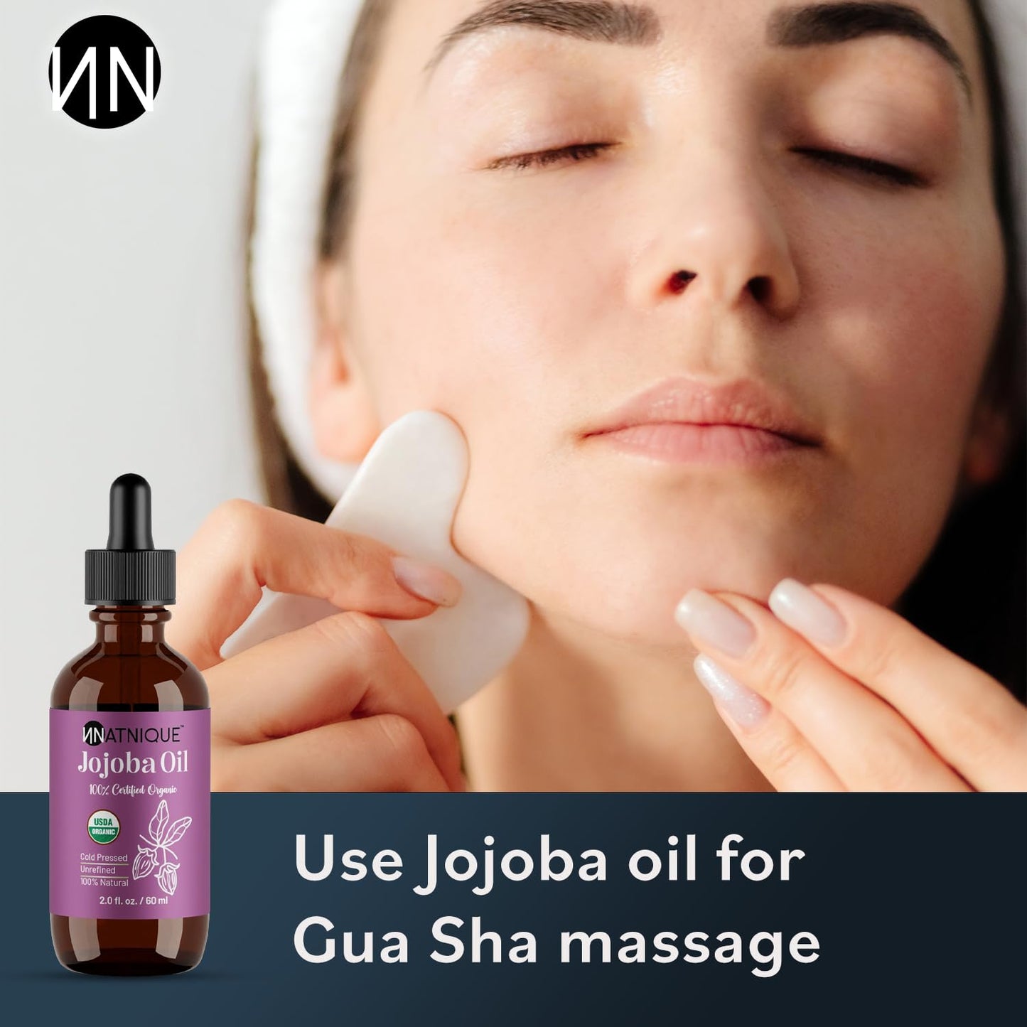 Organic Jojoba 2oz – USDA Certified, Cold Pressed, Unrefined & Hexane-Free – Pure Moisturizer for Hair Growth, Face, Skin, Beard, Scalp, Nails & Cuticles – Natural Facial, Body & Massage Care