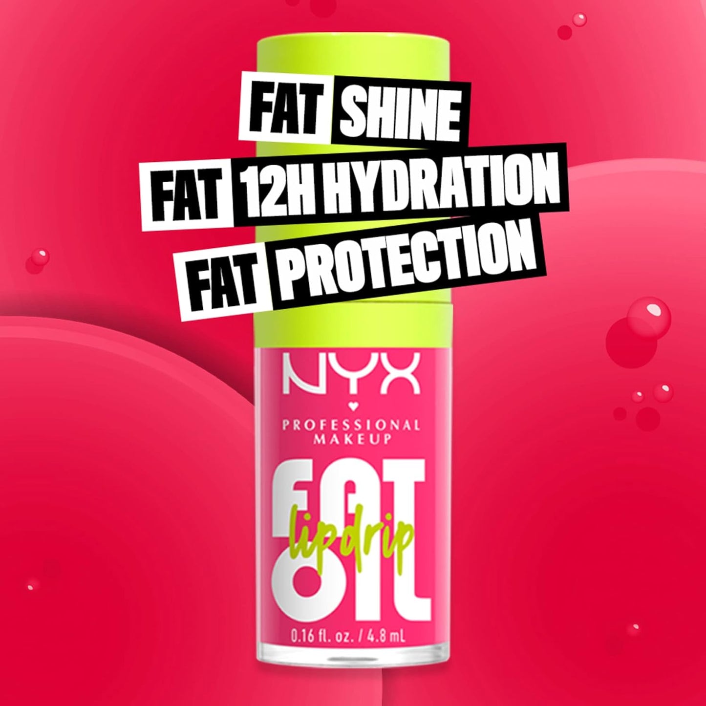 NYX PROFESSIONAL MAKEUP Fat Oil Lip Drip, Moisturizing Lip Oil Gloss, Vegan Tinted Formula, Up to 12 HR Hydration - That's Chic (Deep Berry)