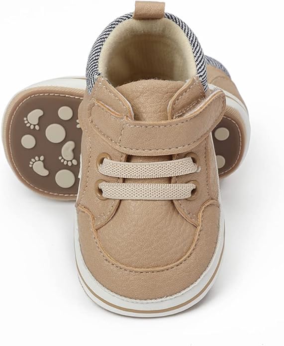 Clowora Baby Boys Girls Shoes Non-Slip Rubber Sole Sneakers Infant First Walking Toddler Crib Shoes Newborn Loafers Flats.