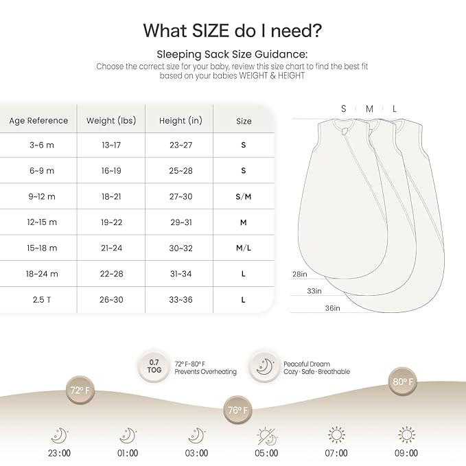 lulumoon Sleep Sack Muslin for Baby: Cotton Wearable Blanket for 3-9 Months - Soft Lightweight Ideal for Nursery Lounge Nighttime Naptime 6-12 Months