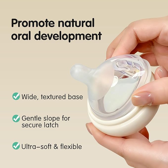 Silicone Natural Response Nipples, Fast Flow (L), 6+ Months, 4 Counts