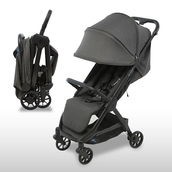 Pika Baby Stroller – Lightweight, Compact, Auto-Folding Design with Adjustable Footrest, UV Canopy, Mesh Window, and Travel Friendly – Perfect for Newborns to 55 lbs