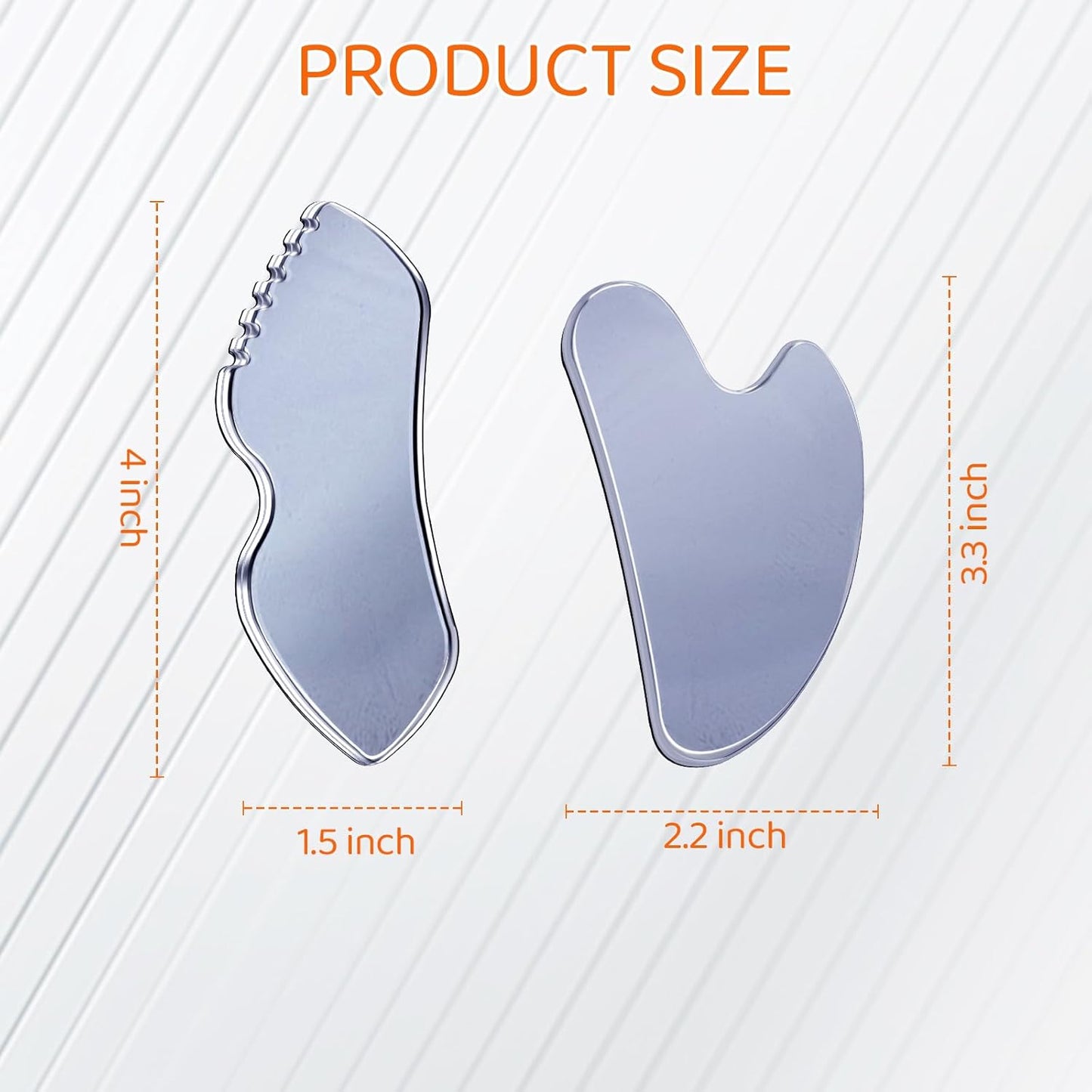 2Pcs Terahertz Gua Sha Facial Tools Set Stone for Lymphatic Drainage, Reduced Puffiness, Relieved Facial Tension – 100% Natural Terahertz Stone Skin Care Tools