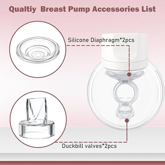 2pcs Duckbill Valves and 2pcs Silicone Diaphragm Compatible with Momcozy S12 Pro/S9 Pro Wearable Breast Pump Accessories,Mom Cozy Breast Pump Replacement Accessories