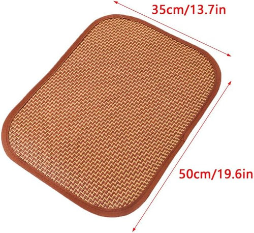 2 Pack Cat Cooling Mat Self Cool Pad Seats Summer Bamboo Rattan Woven Sleeping - Image 2