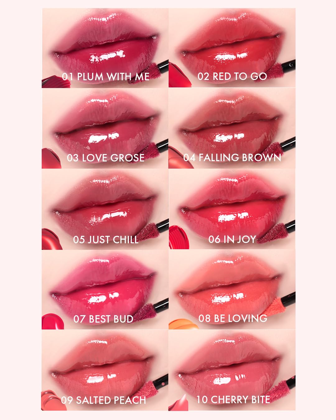 VIDIVICI Millennial Tint Glit - Transfer Proof Moisture Korean Lip Tint with Long-Lasting Color, Lightweight Water Jelly Texture, Hydrating & Smudge-Free Lip Stain, 0.13oz (09 SALTED PEACH)