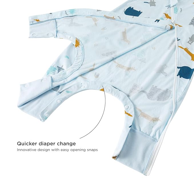 Duomiaomiao 2 Pack 0.5 TOG Toddler Sleep Sack 12-24 Months 100% Cotton Lightweight Baby Sleep Sack with Feet, Breathable Comfy Toddler Wearable Blanket