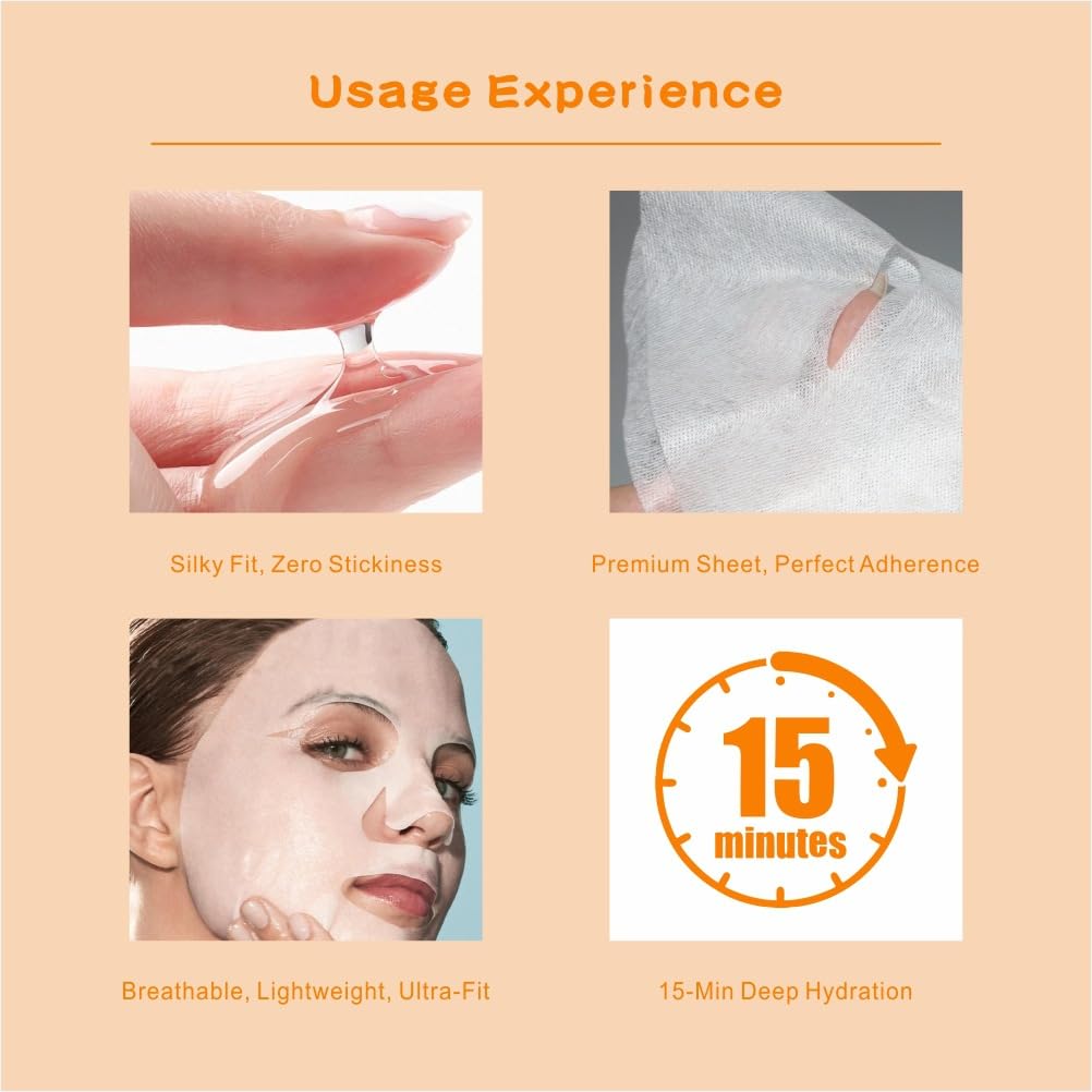 18 Pack Collagen Face Masks Skincare Bulk,Hydrating Spa Face Mask Beauty for Sensitive Skin,Sheet Mask for Skin Care, Facial Mask Sets Birthday Party Gifts for Women/Teen Girls/Kids