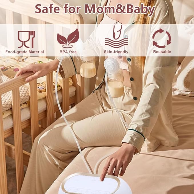 Full Breast Pump Parts with 17mm Oval Soft Rim Flanges and Wide-Mouth Base Connector for Spectra S2 S1 9 Plus SG, Medela, Lansinoh Pumps, Include Flange, Valve, Backflow Protector, Tubing and Bottle
