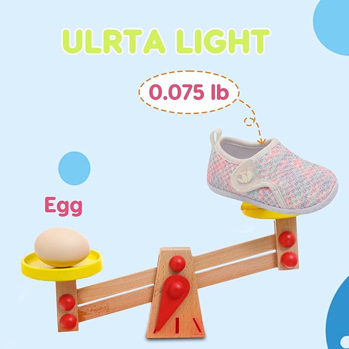 FEETCITY Baby Boys Girls First Walking Shoes Infant Sneakers Crib Shoes Breathable Lightweight Slip On Shoes