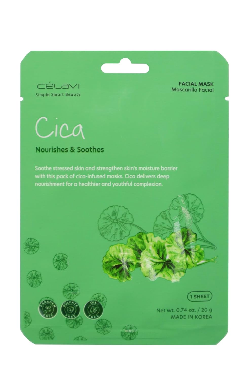 Celavi Essence Facial Sheet Face Mask Classic Authentic Korean Moisturizing Skincare, Pack of 5 (LIMITED EDITION)