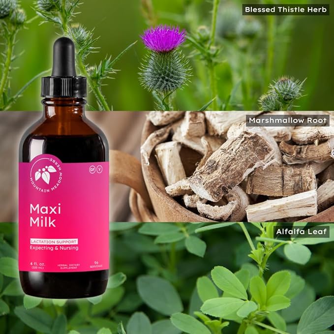 Mountain Meadow Herbs Maxi-Milk- Natural Liquid Lactation Support to Increase Breast Milk Production Quickly & Effectively for Breastfeeding Moms - 4 oz