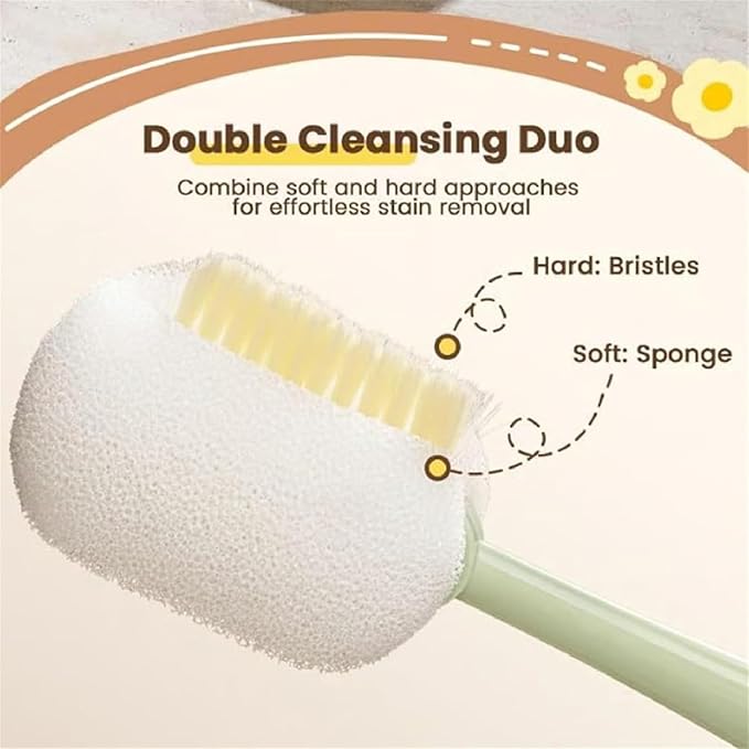 5 in 1 Bottle Cleaning Brush Set, 5‑in‑1 Multifunctional Bottle Cleaning Brush Set, Straw Cleaner Brush for Baby Bottles, Multifunctional Detachable Water Bottle Brush (2PCS Green)