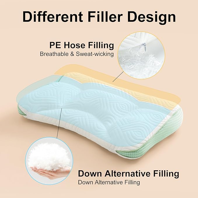 Reidio 1Pc Toddler Pillows with Removable Cotton Pillowcase Ergonomic Design Toddler Pillows for Sleeping Toddler Neck Pillow Kids Pillows Machine Washable 14x20in (Rose)