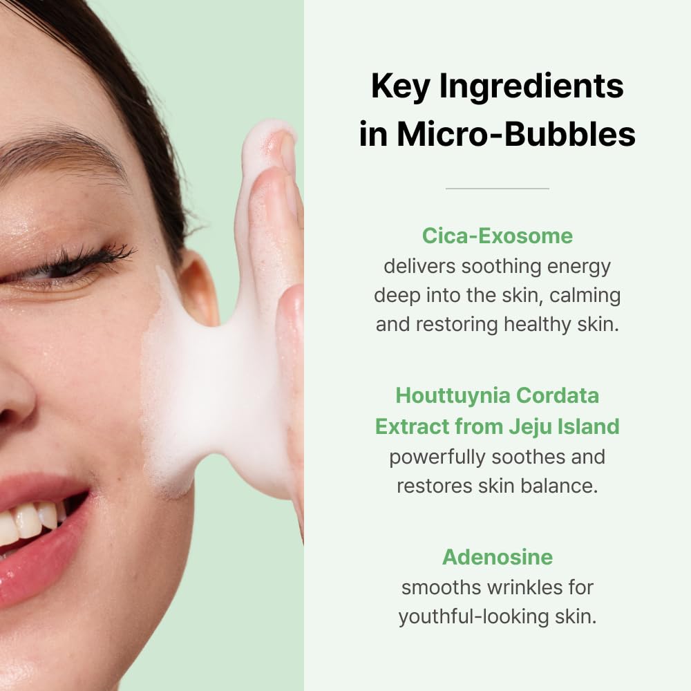 MENOKIN 30 Seconds Quick Bubble Mask [CLEAR] - [Cica] in Micro-bubbles For Soothing & Skin Strengthening, Hydration, Clearer Complexion, Korean Skin Care Essential, 50 Uses, 2.36 fl.oz