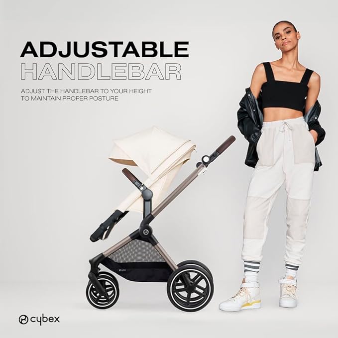 Cybex EOS 2-in-1 Stroller - Bassinet Stroller Converts to Toddler Stroller with One-Hand Recline - Bassinet and Toddler Seat Included, Reversible & Travel System Ready, Lava Grey
