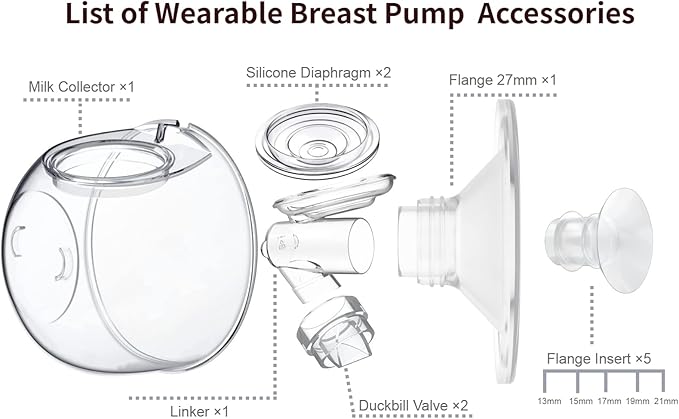 Flange 27mm,Compatible with TSRETE/kmaier/eulumap/Momcozy S9/S12 Wearable Breast Pump,24mm Shield/Flange,Replacement Breastpump Parts/Accessories