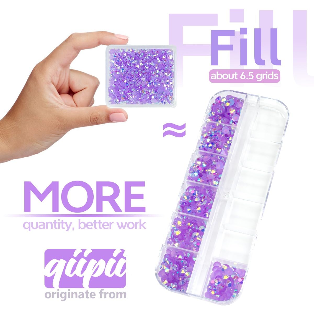 Light Purple AB Resin Rhinestones for Crafting 3mm 4mm 5mm Violet Flatback Jelly Stones Bulk SS10 SS16 SS20 Non-Hotfix Diamonds Crystals Gems for Nails Face Eyes Makeup Tumblers Bottles Crafts