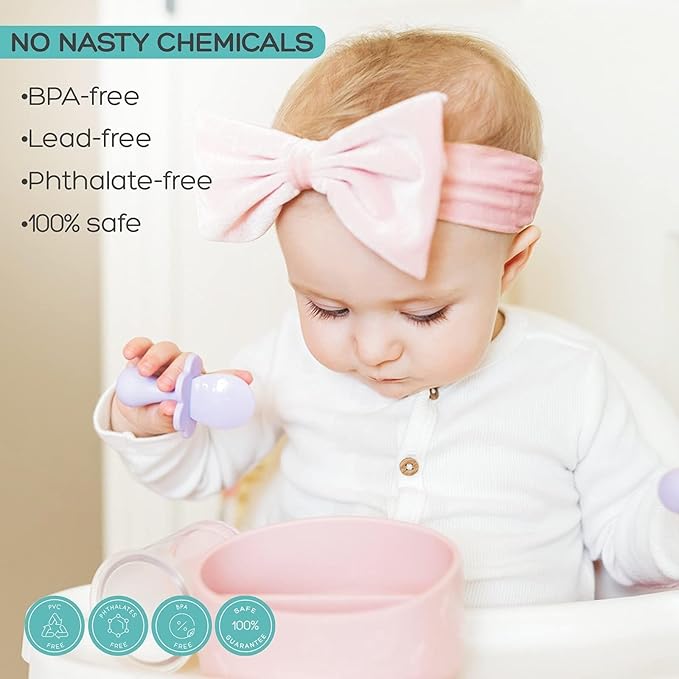 Grabease Baby Feeding Utensils Set - Infant and Baby Fork and Spoon for Ages 1-11 Months, BPAs and Phthalate-Free Cutlery, Plastic, 1 Set, Navy