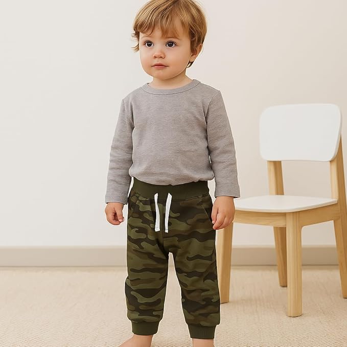 Boys Pants, Toddler 3 Pack Drawstring Elastic Sweatpants Cartoon Active Joggers