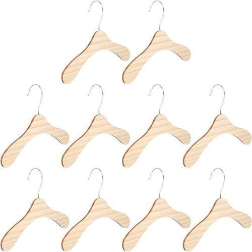 10pcs 8.66-inch Wooden Pet Clothes Hangers Wear-Resistant Small Dog Cat Hangers by Holibanna