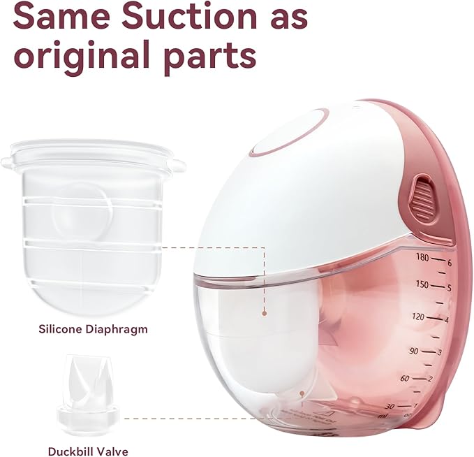 Diaphragm & Duckbill Valve Set Compatible with Momcozy M6 Breast Pump, Includes 6 Duckbill Valves and 4 Diaphragms, Pump Parts Works with Mobile Style M6