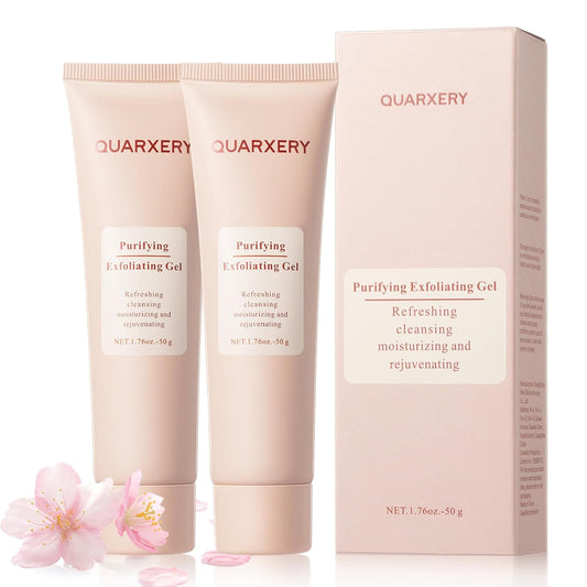 QUARXERY Purifying Exfoliating Gel 2Pcs：Gentle for Face - Facial Peeling Gel Scrub for Face Cleans Dirt & Oils