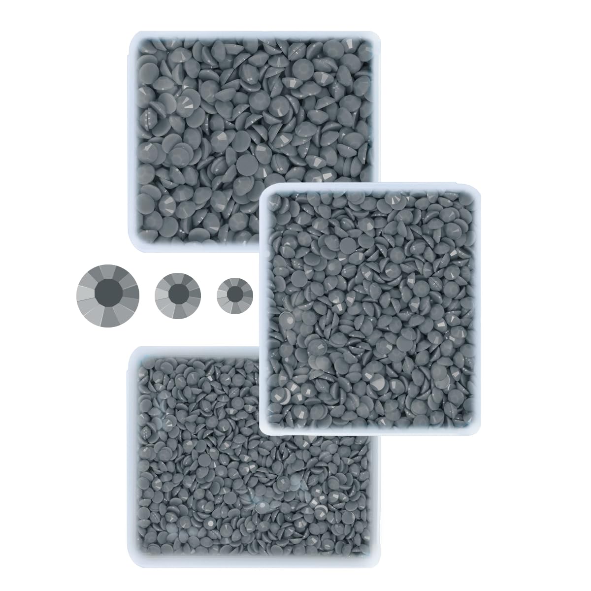 3mm 4mm 5mm 3 Boxes Pure Gray Resin Rhinestones for Bedazzling Crafting Flatback Jelly Stones Bulk Diamonds Gems for Nails Face Eyes Makeup Tumblers Bottles DIY Crafts Clothes Shoes Scrapbook