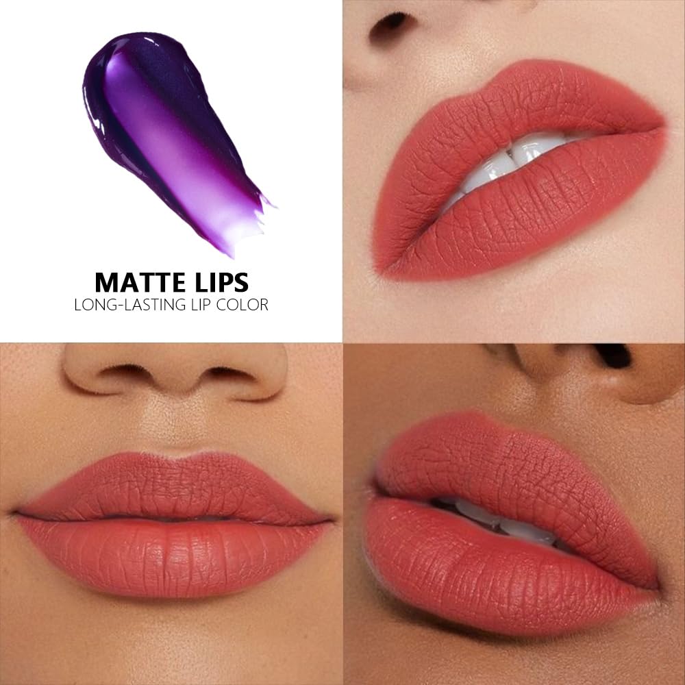 evpct Orange Red Peel Off Lip Stain Tints, Liquid Lipstick Lip Stain Long Lasting Waterproof for Women, Non-stick Cup Lipstick Peel Off Highly Pigmented Not Faded Smudge-proof Easy to Apply, 06