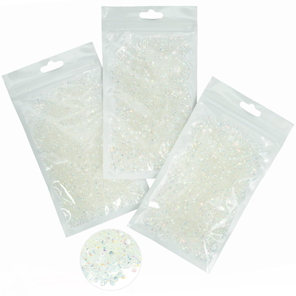 16000PCS 3mm 4mm 5mm Transparent AB Resin Rhinestones for Crafting Clear White AB Flatback Jelly Stones Bulk SS10 SS16 SS20 Diamonds Gems for Nails Face Eyes Makeup Mugs Tumblers Bottles DIY Crafts