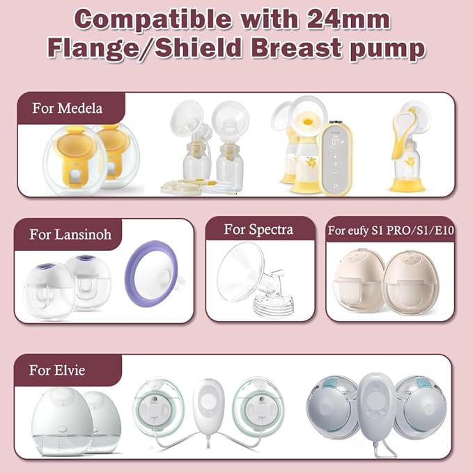 Flange Insert 17/19/21mm 6pcs Compatible with Momcozy M5/M9/M6/S12 Pro/V1 Pro/V2 Pro,for Spectra/Medela/MomMed/eufy/Lansinoh/Elvie Breast Pump,Fit for 24mm Flange/Shield of Most Pumps