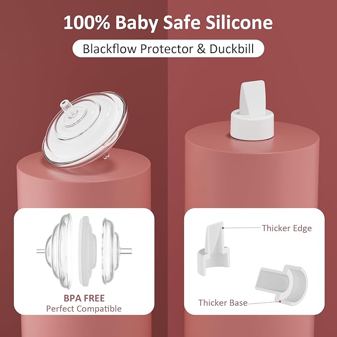 Pump Parts Compatible with Spectra S1/S2/9Plus Breastpump, Full Set Replacement Parts for Spectra Include 21mm Flange,Duckbill Valve,Backflow Protector,Tube,Bottle, Not Original Spectra S2 Accessories