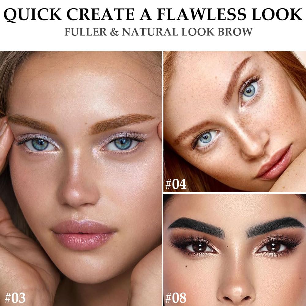 Tinted Thickening Brow Mascara,Brow Fast Sculpt,Waterproof, Transfer-proof, Brush to Fill in Eyebrows and Cover Gray Hairs - Cruelty Free (3pcs 03 Auburn &04 Rich Auburn &08 Black)