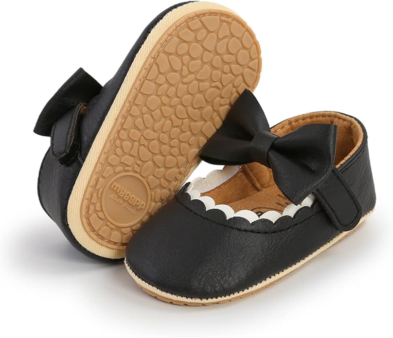 COSANKIM Baby Girls Mary Jane Flats Shoes Anti-Slip Rubber Sole Infant Toddler Princess Wedding Dress Shoes