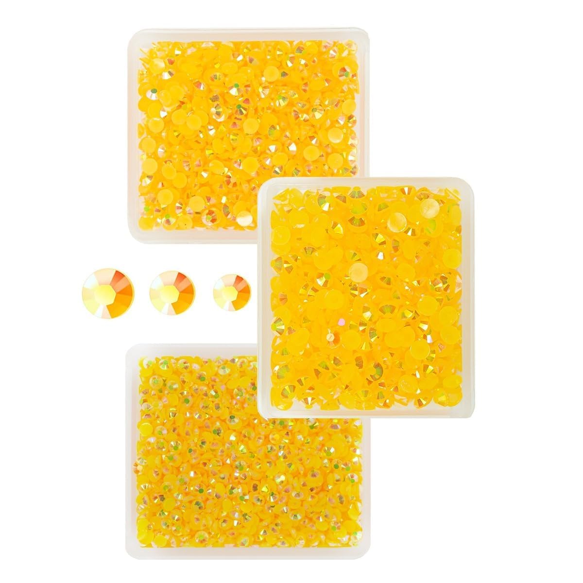 Orange Yellow AB Resin Rhinestones for Crafting 3mm 4mm 5mm Dark Yellow Flatback Jelly Stones Bulk SS10 SS16 SS20 Non-Hotfix Diamonds Gems for Nails Face Eyes Makeup Tumblers DIY Crafts Clothes