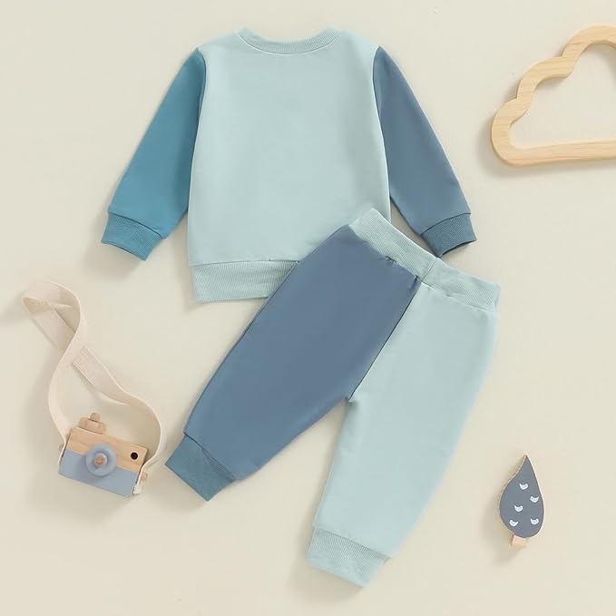 Toddler Baby Boy Fall Winter Outfit Long Sleeve Letter Print Sweatshirts and Jogger Pants Infant Boy Clothes