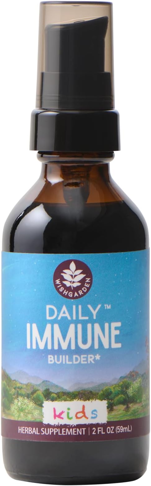 WishGarden Herbs Daily Immune for Kids - Daily Immune Support Formula for Children, Herbal Immune Defense & Immune System Booster with Black Elderberry & Echinacea, Kids Immune Support Supplement, 2oz
