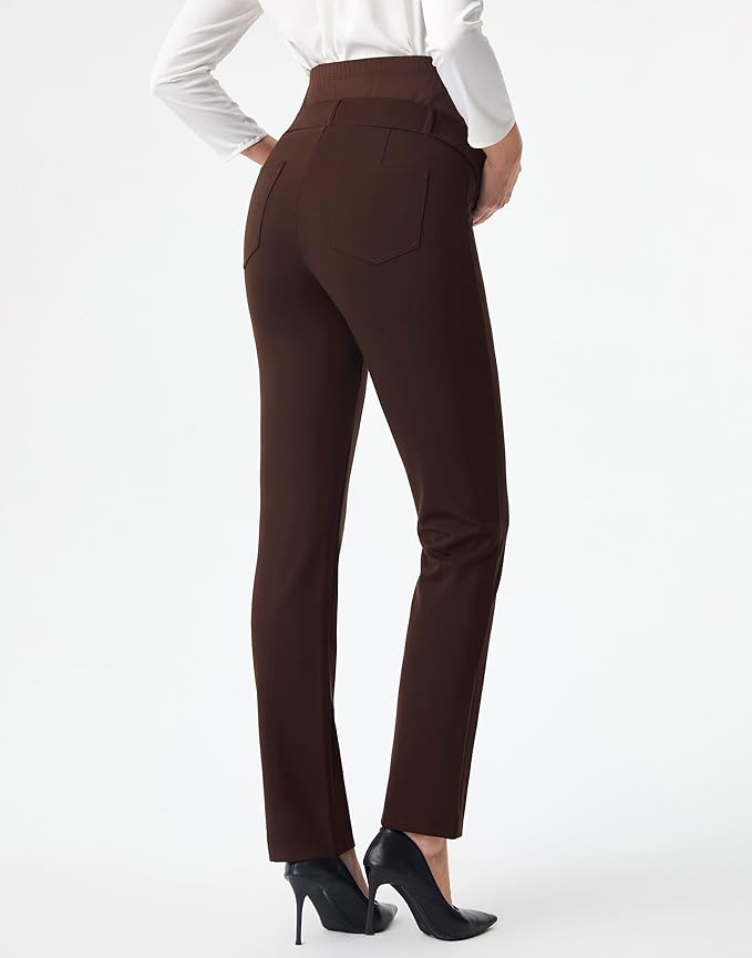 AFITNE Maternity Pants for Work Over The Belly Straight Leg Dress Slacks Strethy Pregnancy Office Casual Yoga Pants