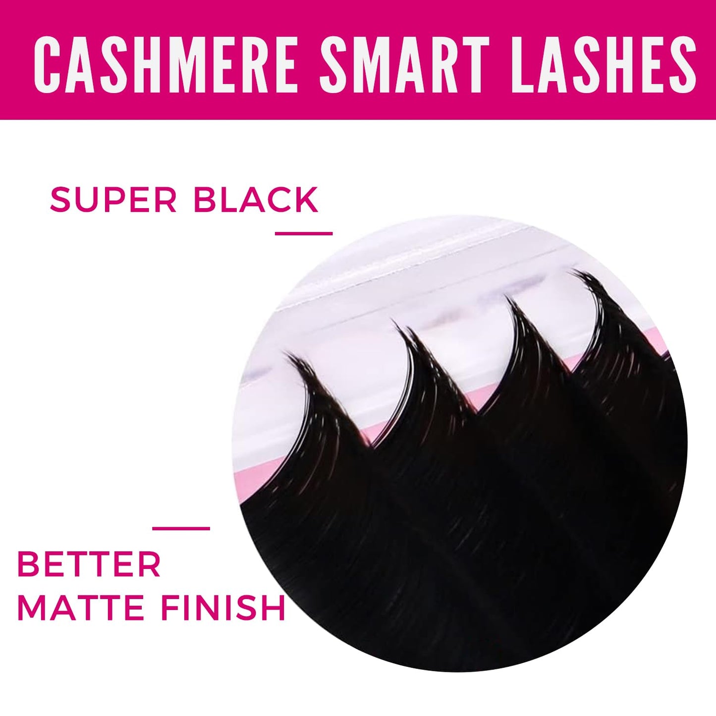 VEYES INC Cashmere Smart Fan Lash Extensions 0.03-0.07 C/CC/D Curl 8-20mm Mixed & Single Length, Super Matte Black Volume Lashes, Professional Supplies