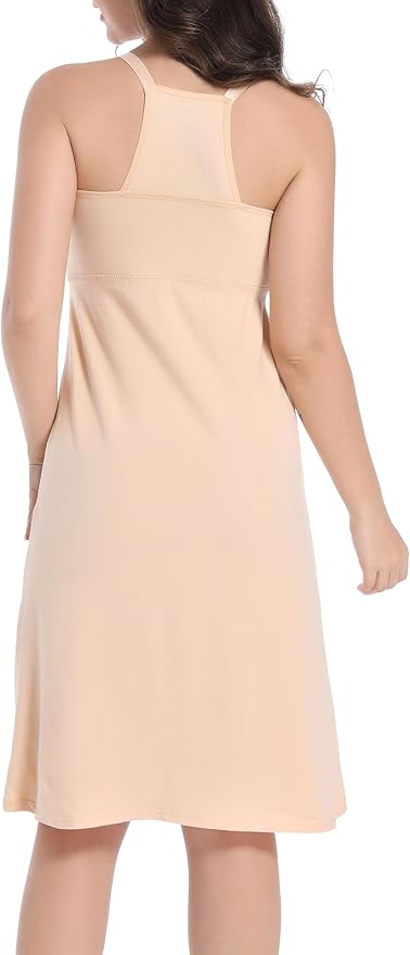 SUIEK 3-Pack Maternity Nursing Nightgown Cotton Breastfeeding Dress Pregnancy Tank Tops Sleepwear