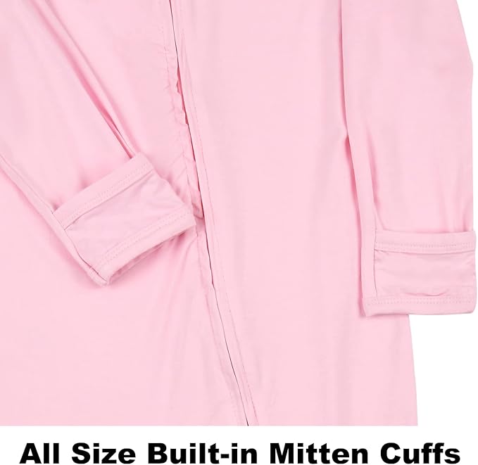 Aablexema Baby Footless Pajamas Zipper with Mitten, Rayon from Bamboo, Infant Long Sleeve Romper Pjs