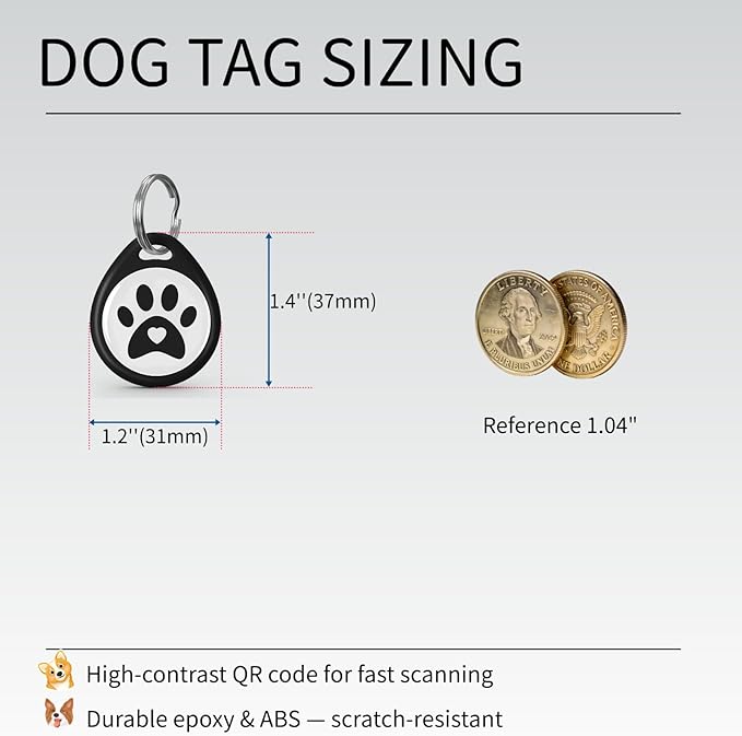 QR Code Dog ID Tags for Collar Personalized for Pet Online Profile - Image 2