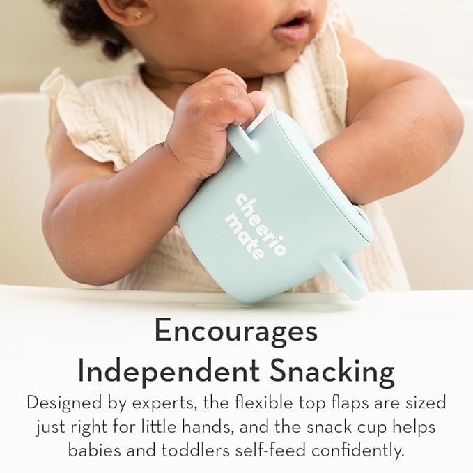 Bella Tunno Happy Snacker – Spill Proof Snack Cups for Toddlers and Babies, Snack Containers Made from Silicone BPA Free, Soft Opening & Removable Lid (Sir Snacks A lot)