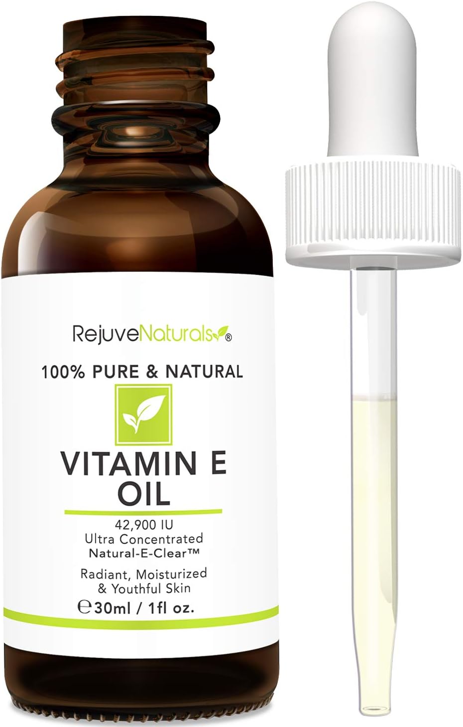 Vitamin E Oil - 100% Pure & Natural, 42,900 IU. Repair Dry, Damaged Skin from Surgery & Acne, Age Spots & Wrinkles. Boost Collagen for Moisturized, Youthful-looking Skin. d-alpha tocopherol