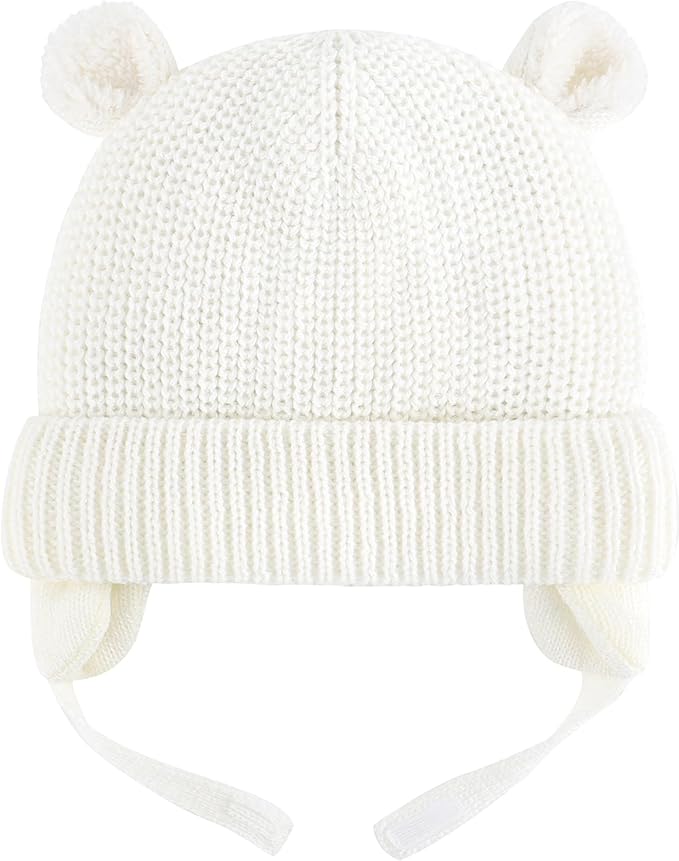 Duoyeree Cozy Baby Beanie with Earflaps and Fleece Lining - Winter Hat for Baby Boys & Girls
