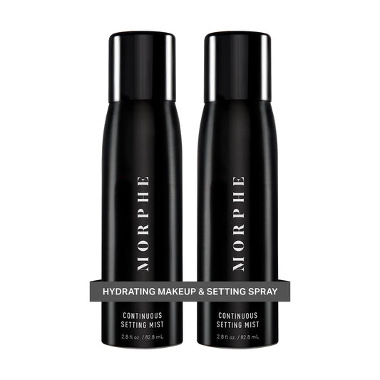 Morphe Continuous Setting Mist - Micro-Fine Makeup Setting Spray with a Natural Radiant Finish - Helps Makeup Resist Caking or Fading & Increases Wear of Foundation (2 Count, 2.8 fl oz)
