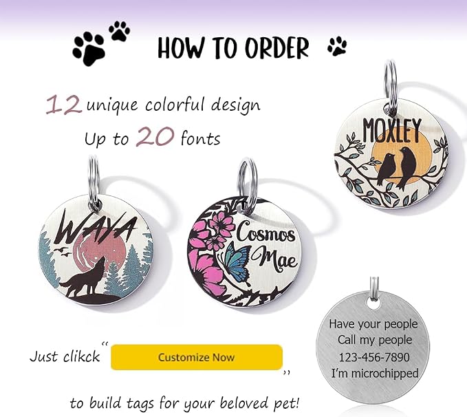 MYXGY Colorful Dog Tags Personalized, Engraved Dog Tags - Image 5