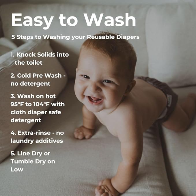 Nora's Nursery Cloth Diapers 7 Pack with 7 Inserts & 1 Wet Bag - Waterproof Cover, Washable, Reusable & One Size Adjustable Pocket Diapers for Newborns and Toddlers - Buffalo Plaid